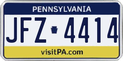 PA license plate JFZ4414
