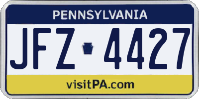 PA license plate JFZ4427