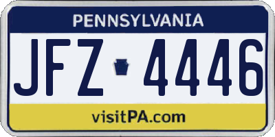 PA license plate JFZ4446
