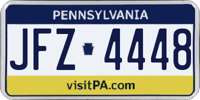 PA license plate JFZ4448