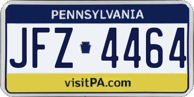 PA license plate JFZ4464