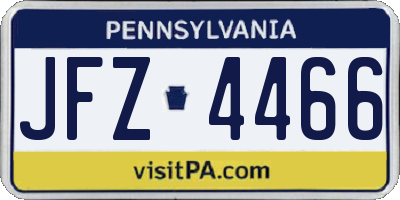 PA license plate JFZ4466