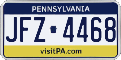PA license plate JFZ4468