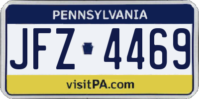 PA license plate JFZ4469