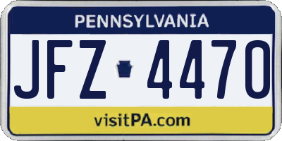 PA license plate JFZ4470