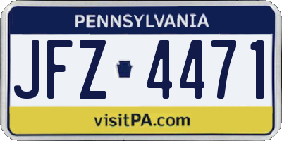 PA license plate JFZ4471
