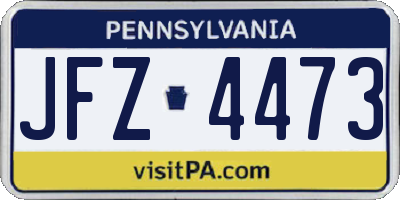PA license plate JFZ4473