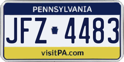 PA license plate JFZ4483