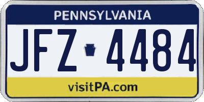 PA license plate JFZ4484