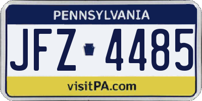 PA license plate JFZ4485