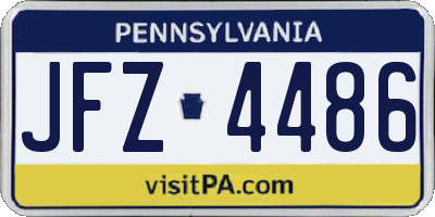 PA license plate JFZ4486