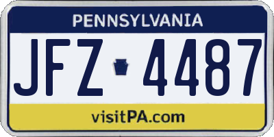PA license plate JFZ4487