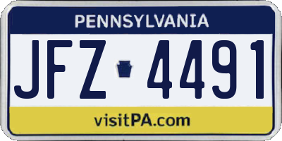 PA license plate JFZ4491