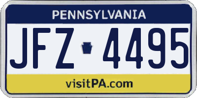 PA license plate JFZ4495