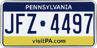 PA license plate JFZ4497
