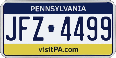 PA license plate JFZ4499