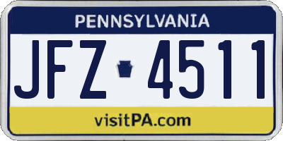 PA license plate JFZ4511