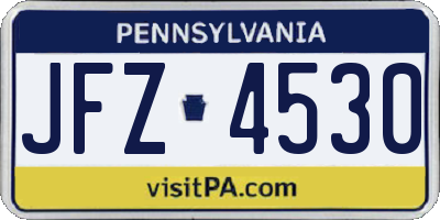 PA license plate JFZ4530