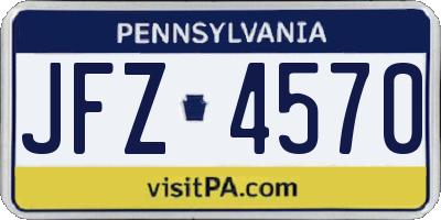 PA license plate JFZ4570