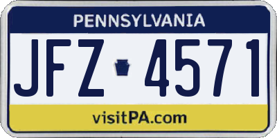 PA license plate JFZ4571