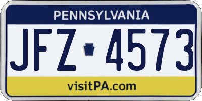 PA license plate JFZ4573