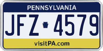 PA license plate JFZ4579