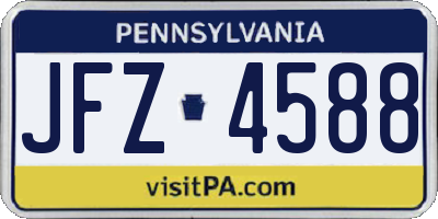 PA license plate JFZ4588