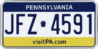 PA license plate JFZ4591
