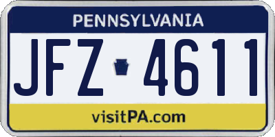 PA license plate JFZ4611