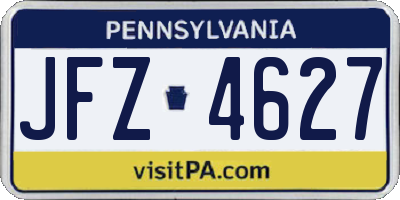 PA license plate JFZ4627