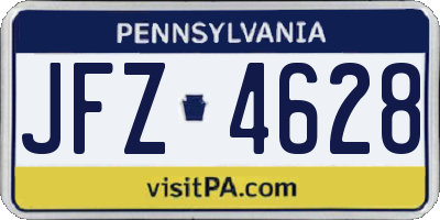 PA license plate JFZ4628