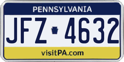 PA license plate JFZ4632