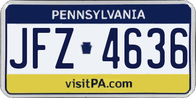 PA license plate JFZ4636
