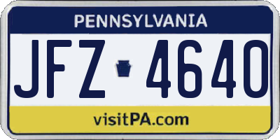 PA license plate JFZ4640