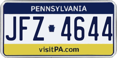 PA license plate JFZ4644