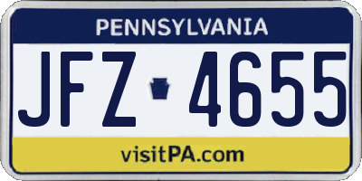 PA license plate JFZ4655