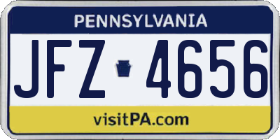 PA license plate JFZ4656