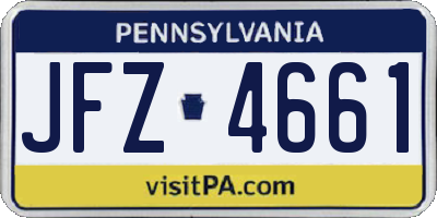PA license plate JFZ4661