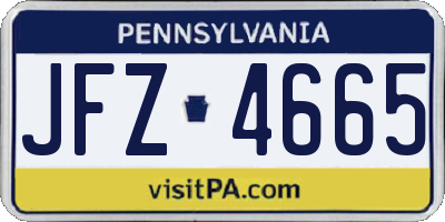 PA license plate JFZ4665