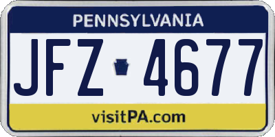 PA license plate JFZ4677