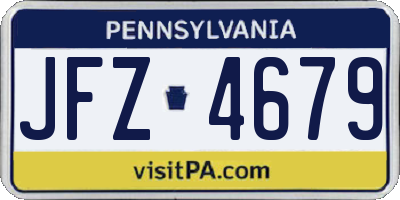 PA license plate JFZ4679