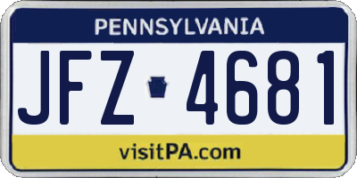 PA license plate JFZ4681