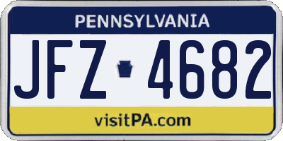 PA license plate JFZ4682
