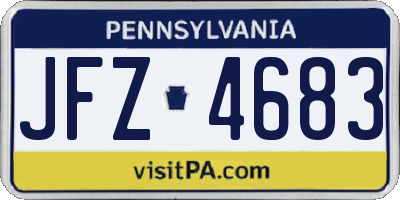 PA license plate JFZ4683