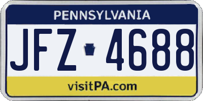 PA license plate JFZ4688