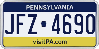 PA license plate JFZ4690