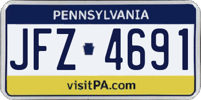 PA license plate JFZ4691