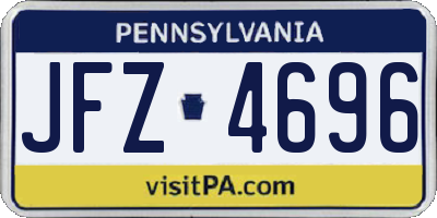 PA license plate JFZ4696