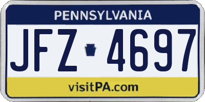 PA license plate JFZ4697