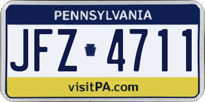 PA license plate JFZ4711
